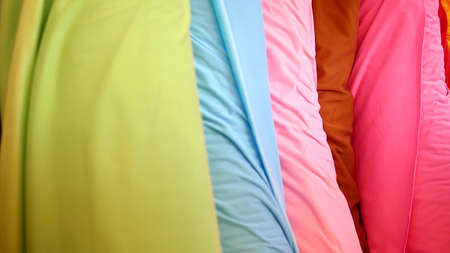 Colourful  fabric rolls  at the textile storeの写真素材