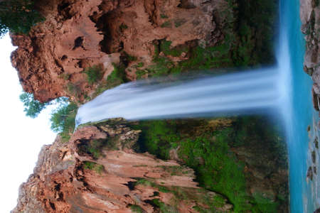 Havasu Falls, Havasu Canyon, Havasupai Indian Reservation, Arizona, United Statesの写真素材