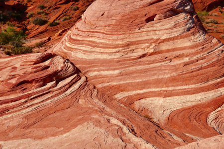 Amazing shape and colour sandstone at Fire Wave in Valley of Fire State Park, Nevada, USA