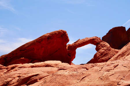 Arch Rock in Valley of Fire State Park, Nevada, USAの写真素材