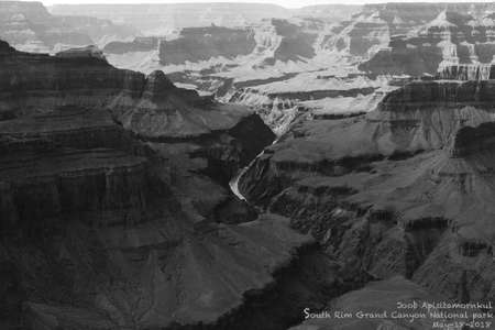 Beautiful landscape black and white of South Rim Grand Canyon National Park, Arizona, United Statesの写真素材