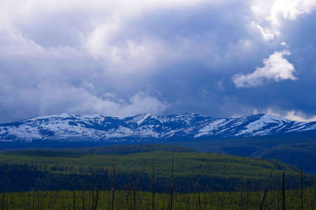 Mountain landscape with clouds before rain