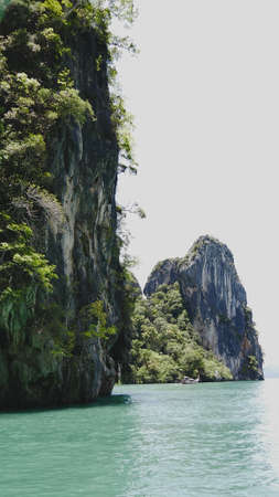 Beautiful limestone island in Andaman sea, The famous destination at Krabi Province, Thailand.の写真素材