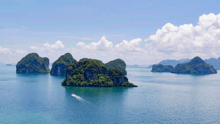 Beautiful Seascape view of Ko Hong the group islands in Andaman Sea, Krabi Province, Thailand. Koh Hong island view point to beautiful scenery view 360 degree.の写真素材