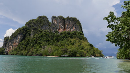 Beautiful limestone island in Andaman sea, The famous destination at Krabi Province, Thailand.の写真素材