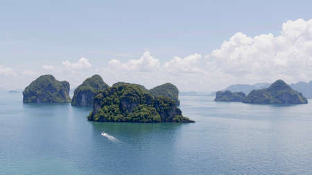 Beautiful Seascape view of Ko Hong the group islands in Andaman Sea, Krabi Province, Thailand. Koh Hong island view point to beautiful scenery view 360 degree.の写真素材