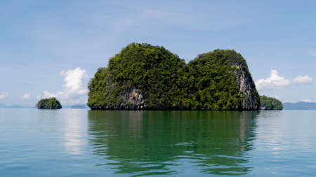 Beautiful limestone island in Andaman sea, The famous destination at Krabi Province, Thailand.の写真素材