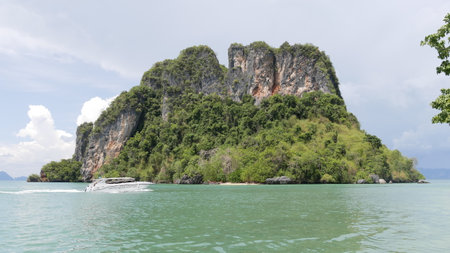 Beautiful limestone island in Andaman sea, The famous destination at Krabi Province, Thailand.の写真素材