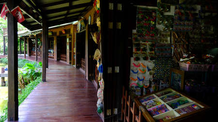 June 3 2021, Nonthaburi, Thailand : view of vintage toys shop from many years ago  and other store in Chomchei Cafe The Memory Gallery, famous attraction in Thailand.のeditorial素材