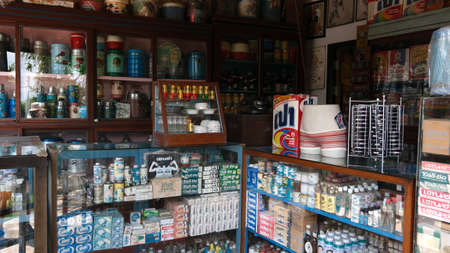 June 3 2021, Nonthaburi, Thailand : Old fashioned grocery store at Chomchei Cafe The Memory Gallery, famous attraction in Thailand.のeditorial素材