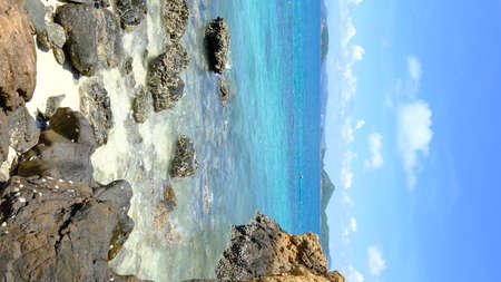 Beautiful tropical beach with white sand and clear water at Kho Kham Island, Chonburi Province, Thailand.の写真素材