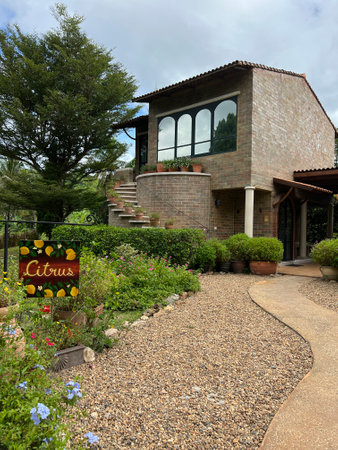 September-17-2022 : Ratchaburi, Suan Phueng, Thailand : La Toscana Resort, The outstanding architecture Italian country style which is similar to Tuscany.のeditorial素材