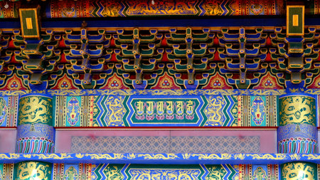 January 22 2023 - Nonthaburi, Thailand : Wat Boromracha Kanchanapisek Anusorn (or Wat Leng Noei Yi...