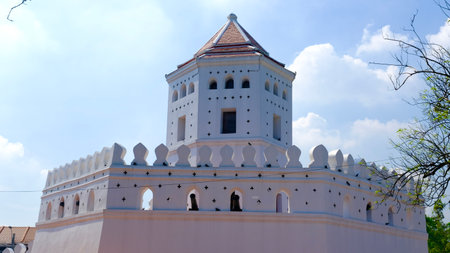 December 10 2022 : Bangkok, Thailand : Phra Sumen Fort, located in Santichai Prakan Park on the Chao Phraya River Bank.のeditorial素材