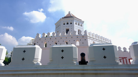 December 10 2022 : Bangkok, Thailand : Phra Sumen Fort, located in Santichai Prakan Park on the Chao Phraya River Bank.のeditorial素材
