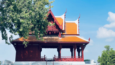 December 10 2022 : Bangkok, Thailand : Thai Pavilion at Phra Sumen Fort, located in Santichai Prakan Park on the Chao Phraya River Bank.のeditorial素材