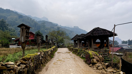November 16 2022 - Sa pa, Vietnam : Beautiful scenery of Cat Cat village ,a highland cultural village in Sa pa.のeditorial素材