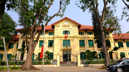 November 18 2022 - Hanoi, Vietnam : Facade of Ministry of Foreign Affairs building.のeditorial素材