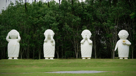 Buddha statue in Rai Chern Tawan Meditation center.の写真素材