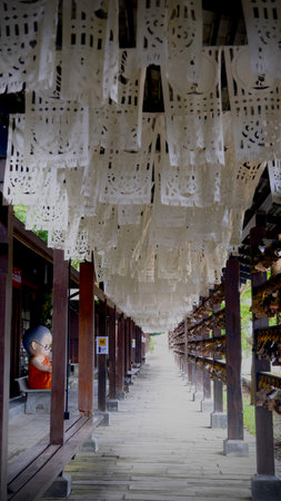 Beautiful building decoration in Rai Chern Tawan Meditation center.