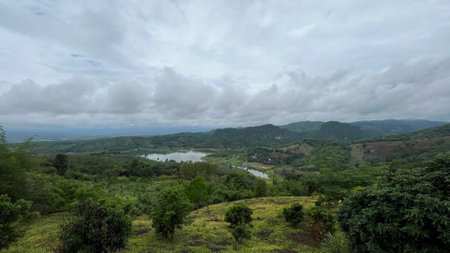 Panoramic view at Doi Chang, Chiang Rai, Thailand.