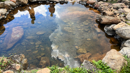 Chaeson National Park, the famous hot spring and onsen for a relaxing in Lampang province, Thailand.の写真素材