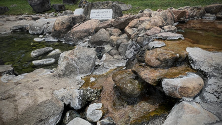 Chaeson National Park, the famous hot spring and onsen for a relaxing in Lampang province, Thailand.の写真素材