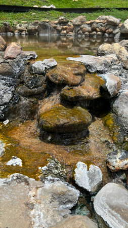 Chaeson National Park, the famous hot spring and onsen for a relaxing in Lampang province, Thailand.の写真素材