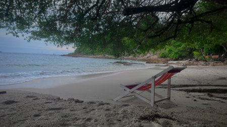 Beautiful beach in rain season at Samet island, Rayong, Thailand.の写真素材