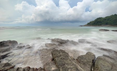 Soft effect due to long exposure shot of beach in Thailand.