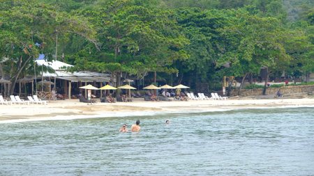Beautiful beach in rain season at Samet island, Rayong, Thailand.の写真素材