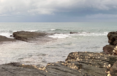 Beautiful beach in rain season at Samet island, Rayong, Thailand.の写真素材