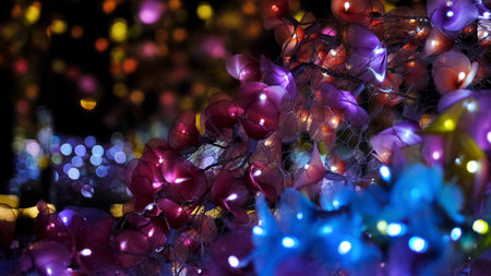 Bokeh of colorful light, abstract glitter lights background.の写真素材