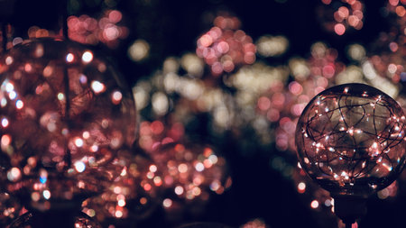 Bokeh of colorful light, abstract glitter lights background.の写真素材
