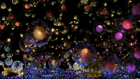 Bokeh of colorful light, abstract glitter lights background.の写真素材