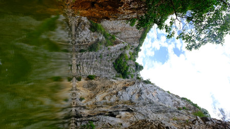 Beautiful hidden spot at Khao Ngu stone park, Ratchaburi, Thailand.の写真素材