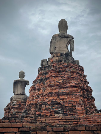 Wat Chaiwattanaram, the magnificent restored temple ruin located on Ayutthaya's city, Historical landmark.の写真素材