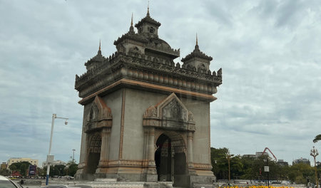 Patuxai victory gate of Triumph, formerly the Anosavari Monument.の写真素材