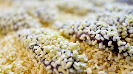 Selective focus soft mung bean crepe, Thai traditional dessertの写真素材