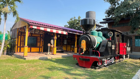 Nonthaburi, Thailand : Historic steam locomotive show at Chomchei Cafe The Memory Gallery, famous...