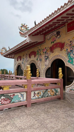 Chonburi, Thailand : The magnificent Chinese architecture of the famous Naja shrine in Ang Sila, Chonburi province.のeditorial素材