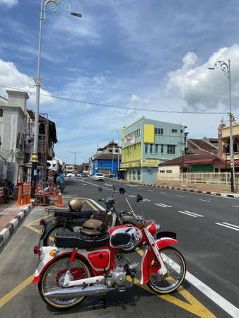Red bike on the road