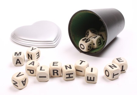 Valentine as a predictable dice gameの写真素材