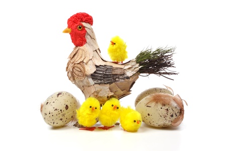 Colourful Easter concept against a white backgroundの写真素材