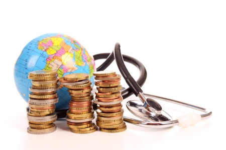 Health investigation of the Euro to cure the economic crises is a world wide problemの写真素材