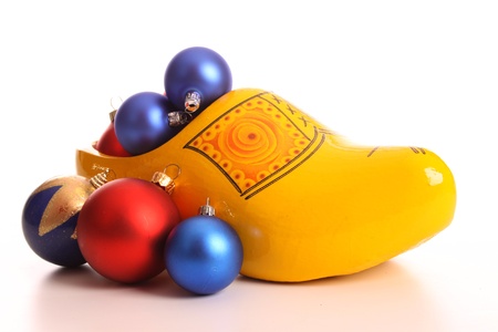 Dutch tradition to put a shoe for gifts of Sinterklaasの写真素材