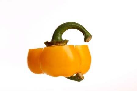 Bell pepper against a white background in studio settingの写真素材