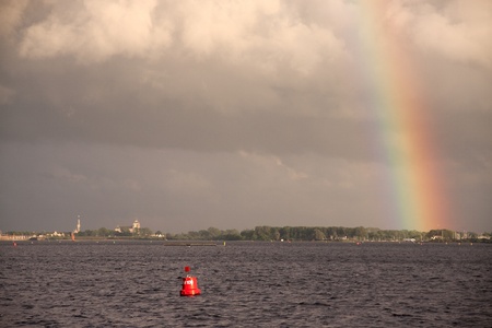 Stormy weather at the  Veerse Meerの写真素材