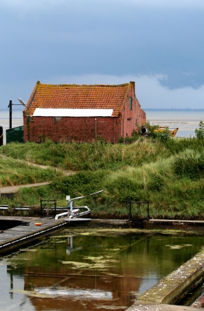 Oyster-culture in the old Dutch village of Yersekeの写真素材