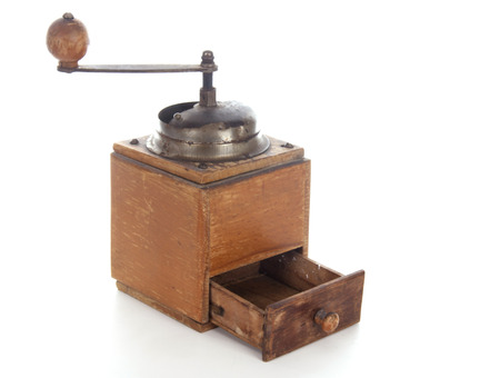 Old Coffee grinder on white backgroundの写真素材
